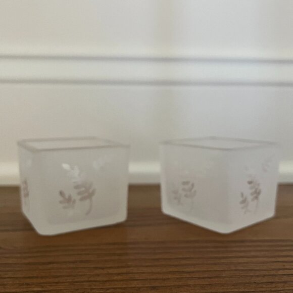 Etched Fern Votive Holders + Tealights - Picture 3 of 5